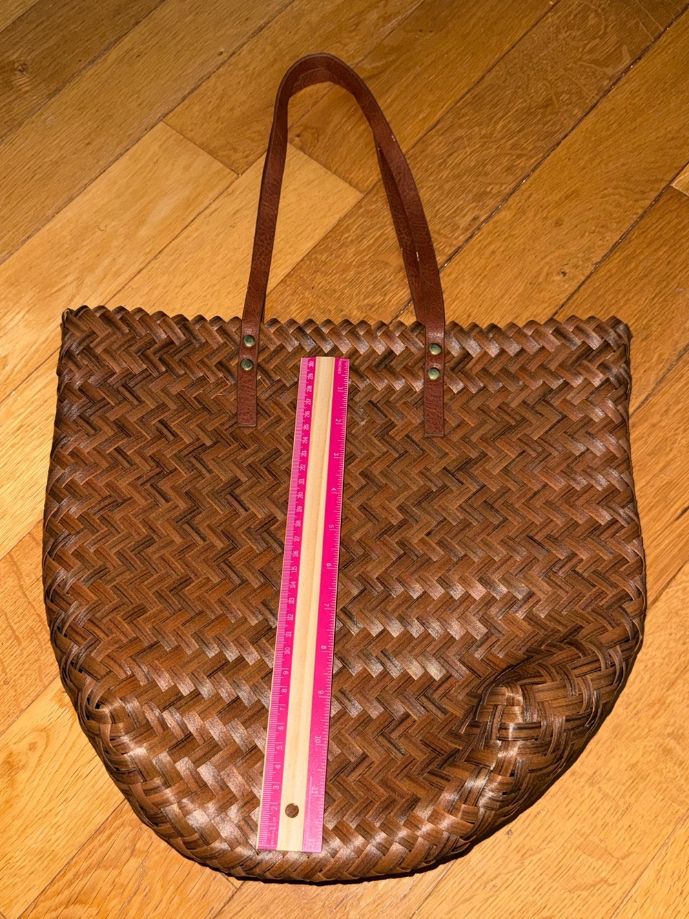Woven Brown Tote Bag - Picture 2 of 4